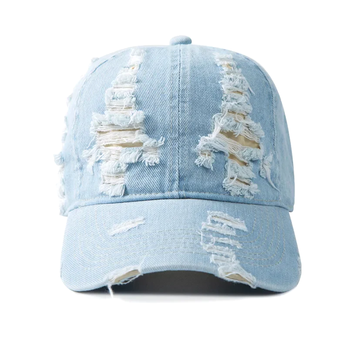 Outlaw Distressed Denim Cap