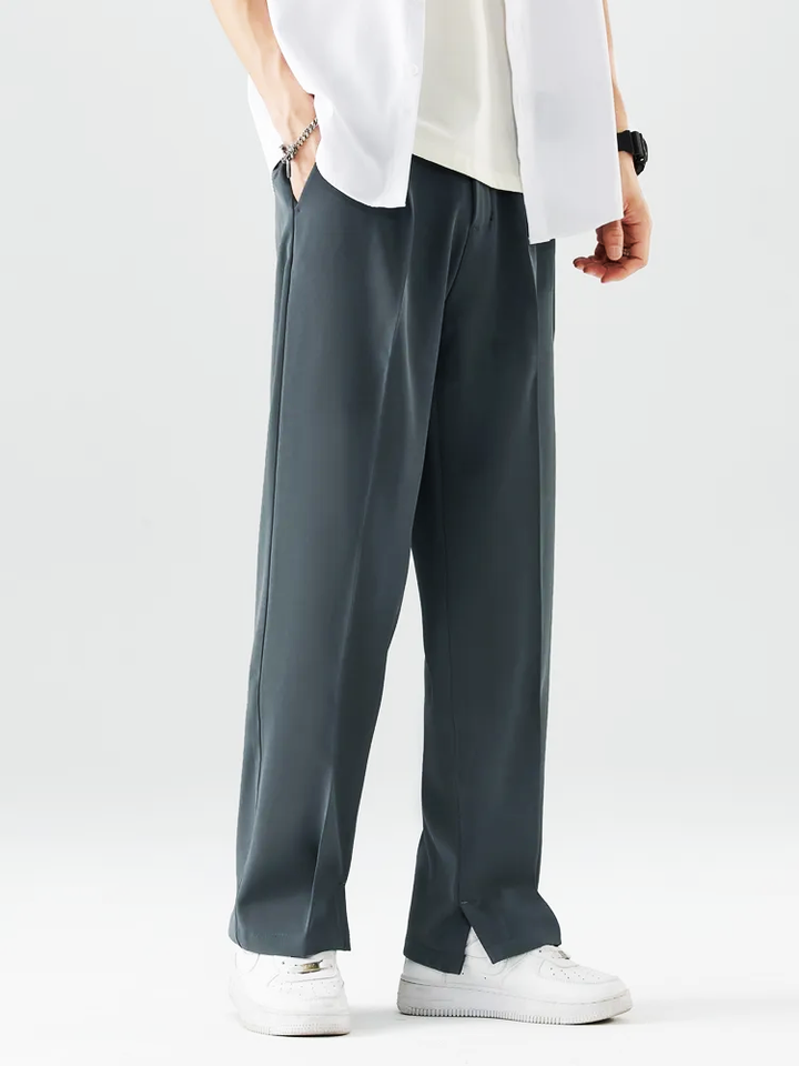 Prestige Pleated Split-Hem Trousers