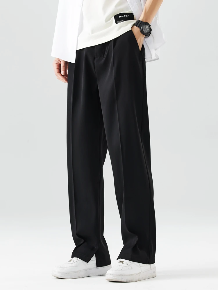 Prestige Pleated Split-Hem Trousers