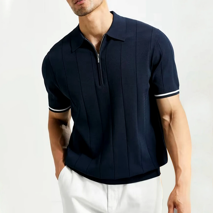 Perry Zip Ribbed Polo