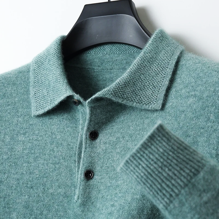 CLADO LONG-SLEEVE MERINO POLO SWEATER