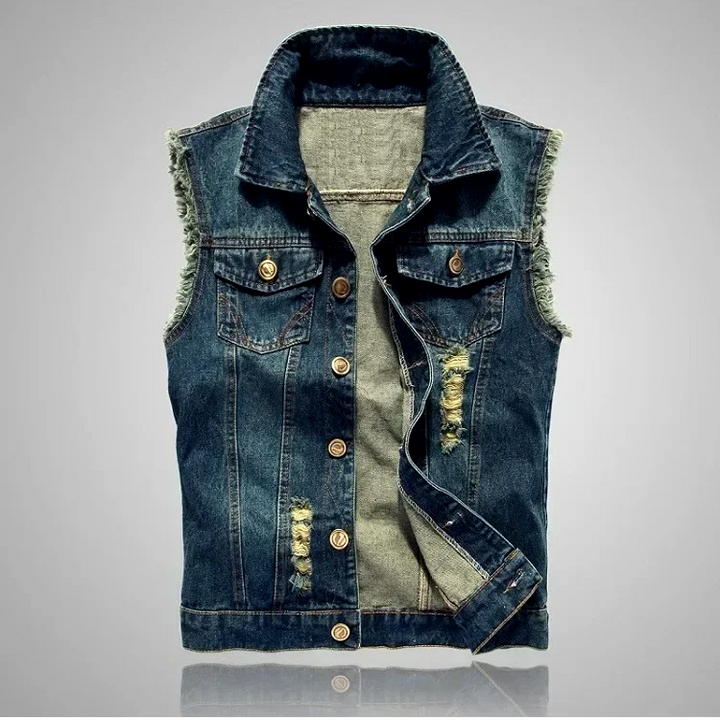 Rogue Distressed Denim Vest