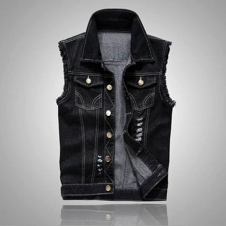 Rogue Distressed Denim Vest