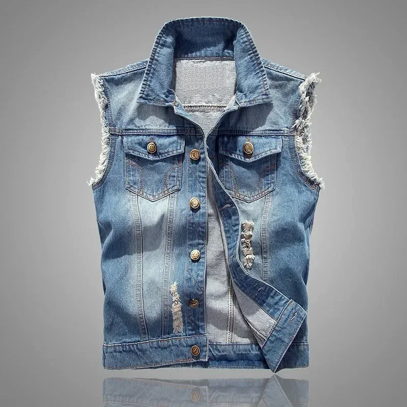 Rogue Distressed Denim Vest