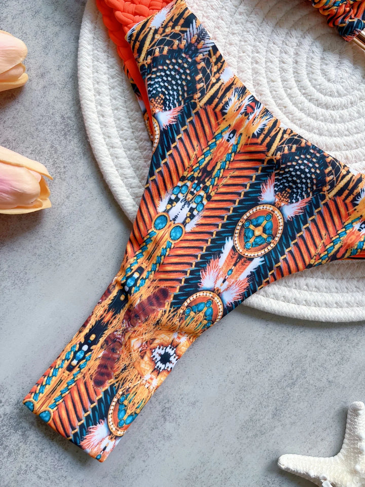 Ornate Bandeau Boho Bikini Set