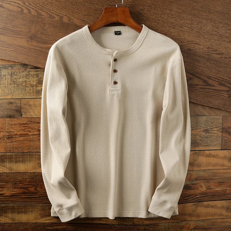 Waffle Knit Henley Tee