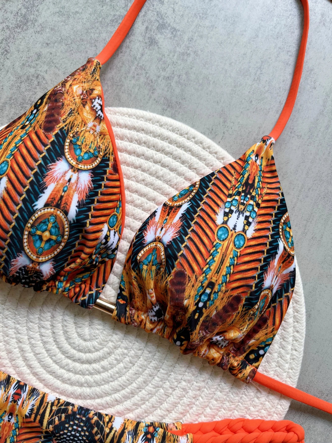 Ornate Bandeau Boho Bikini Set