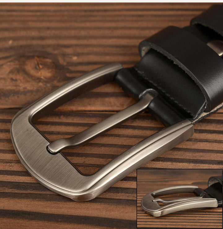 Stefan Carved Genuine Cow Leather Belt For Men