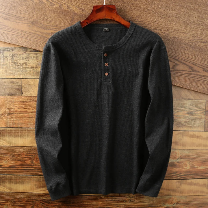 Waffle Knit Henley Tee