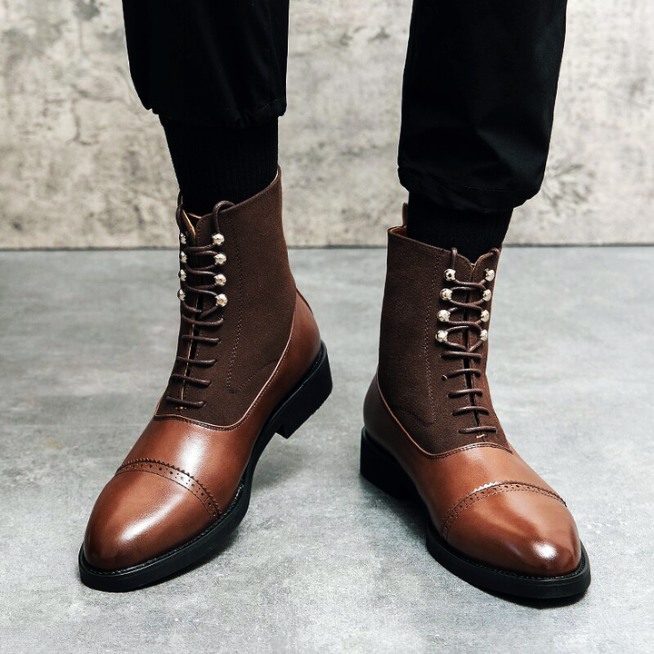 Luxe Lace-Up Chelsea Boots