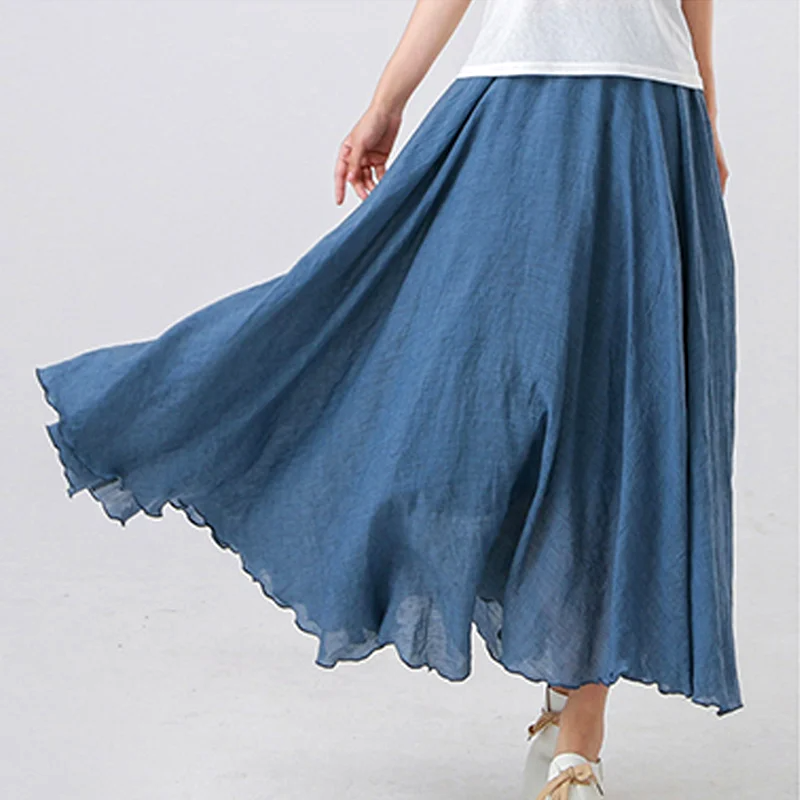 Elena Linen Maxi Skirt