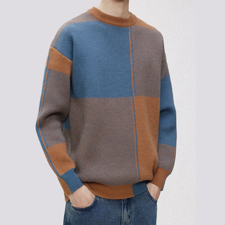 Sienna Men Plaid Knit Sweatshirt