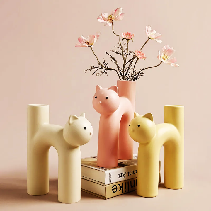 Whisker Flower Cat Vase