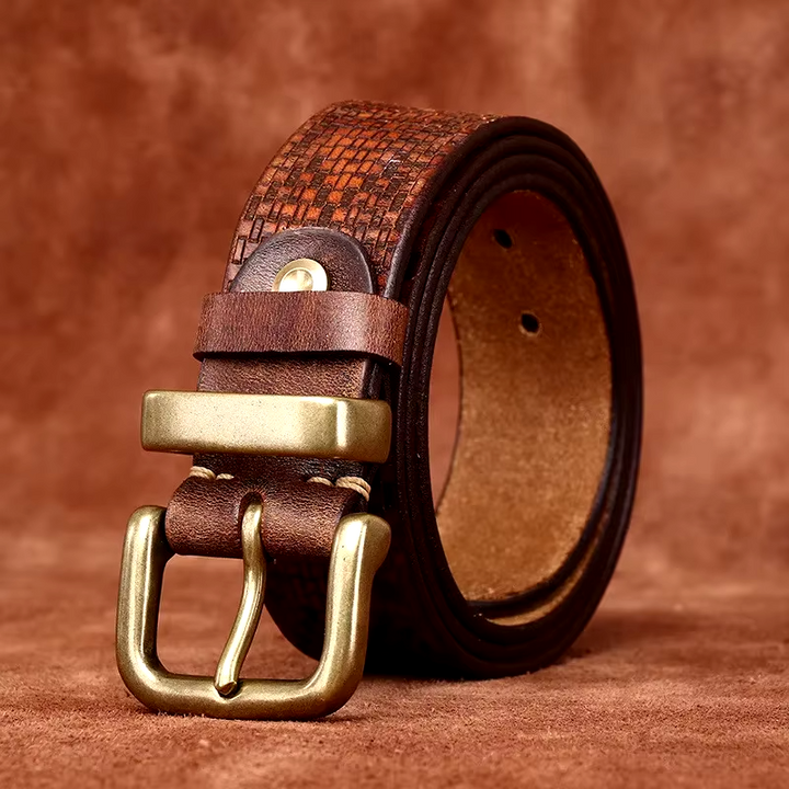 Wayne Grid Leather Belt