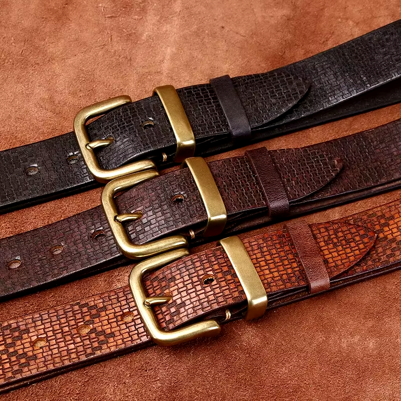 Wayne Grid Leather Belt