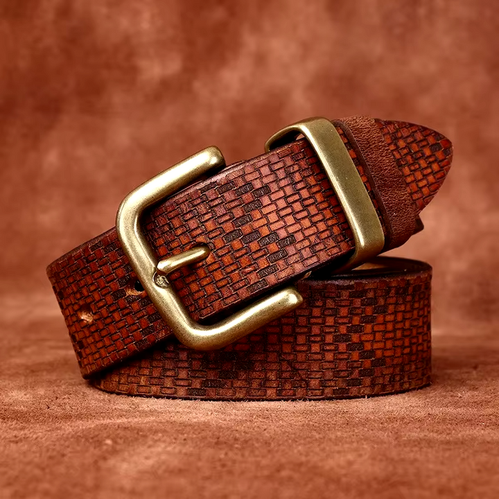 Wayne Grid Leather Belt