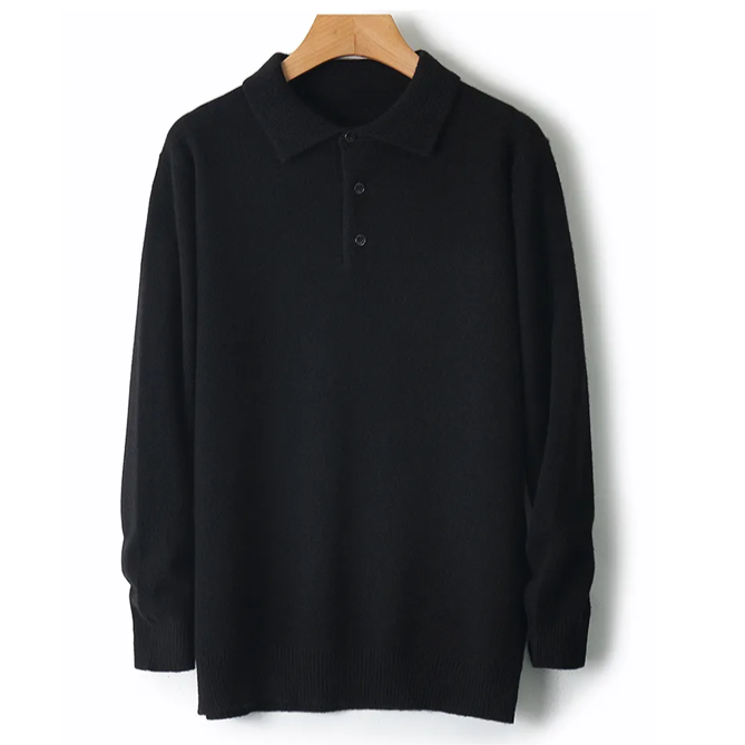 CLADO LONG-SLEEVE MERINO POLO SWEATER