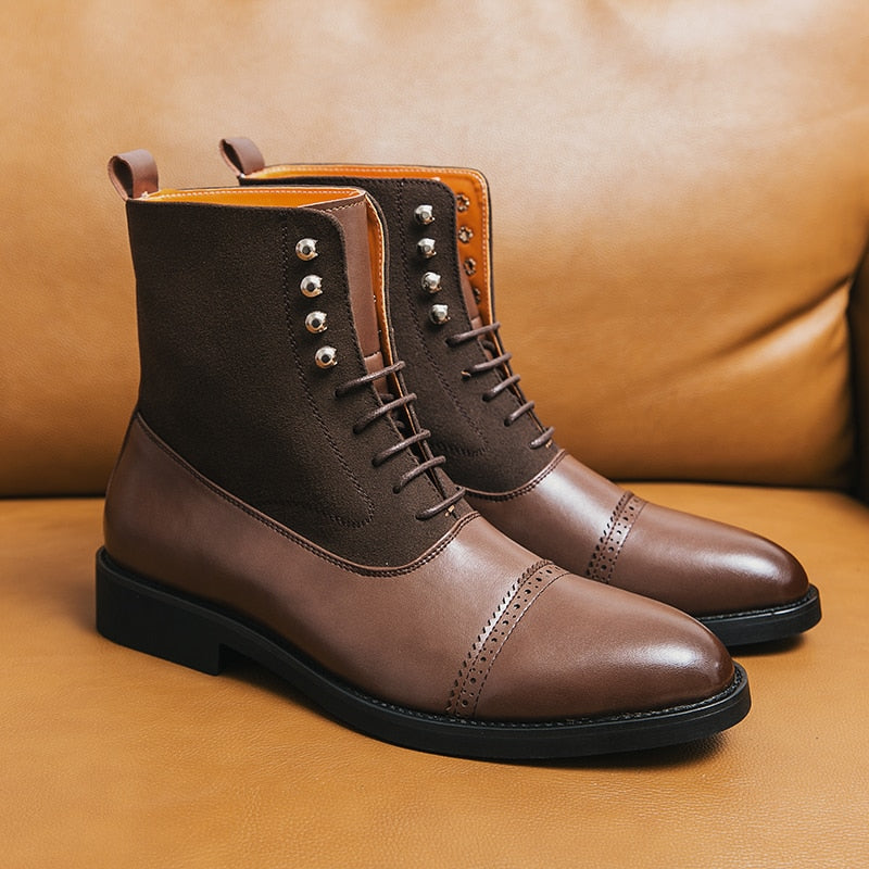 Luxe Lace-Up Chelsea Boots