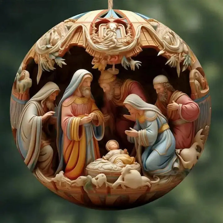 3D Nativity Tree Ornaments (Set of 5)