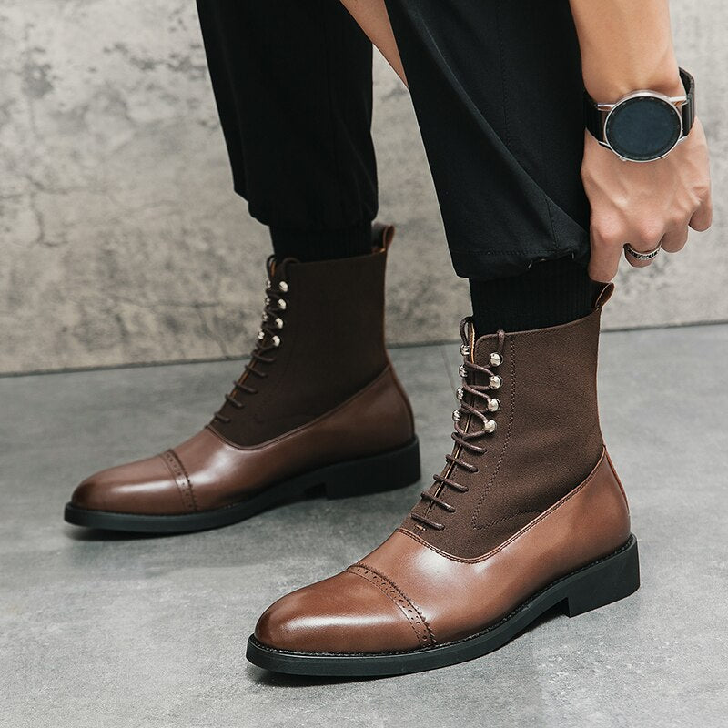 Luxe Lace-Up Chelsea Boots