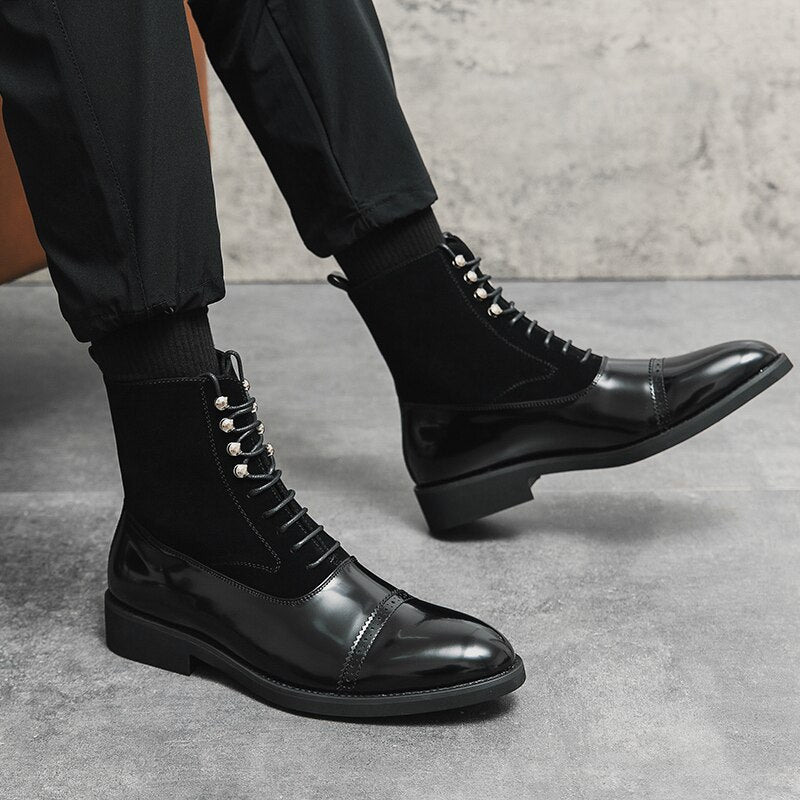 Luxe Lace-Up Chelsea Boots
