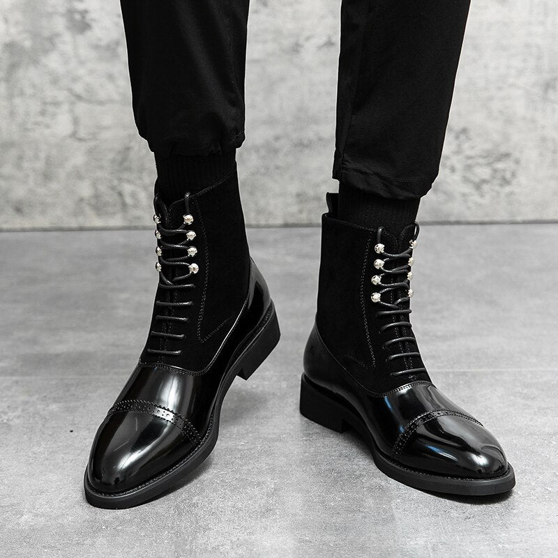 Luxe Lace-Up Chelsea Boots