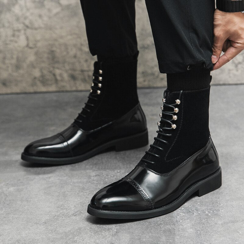Luxe Lace-Up Chelsea Boots
