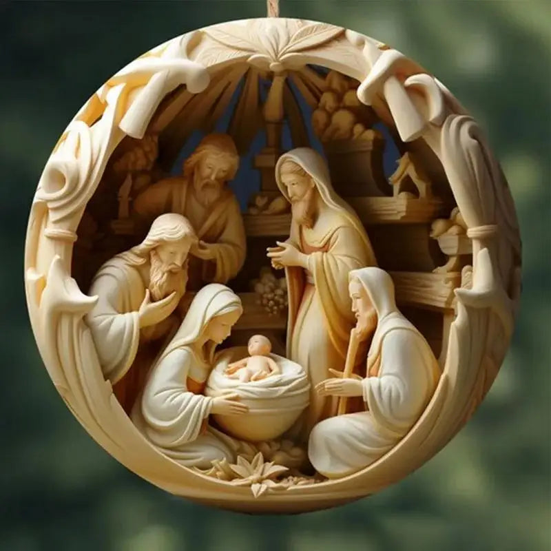3D Nativity Tree Ornaments (Set of 5)
