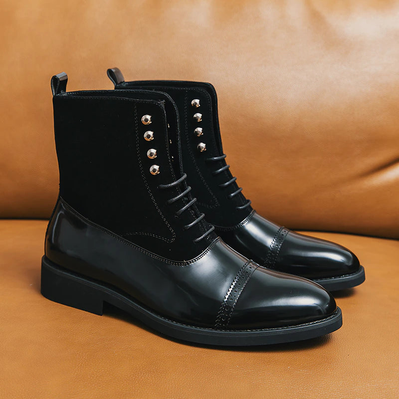 Luxe Lace-Up Chelsea Boots