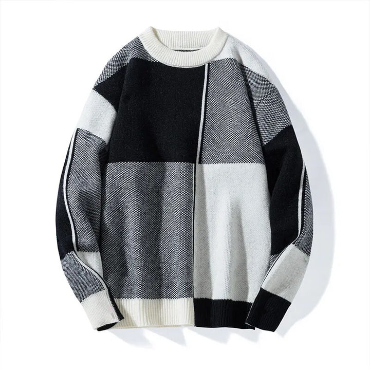 Sienna Men Plaid Knit Sweatshirt