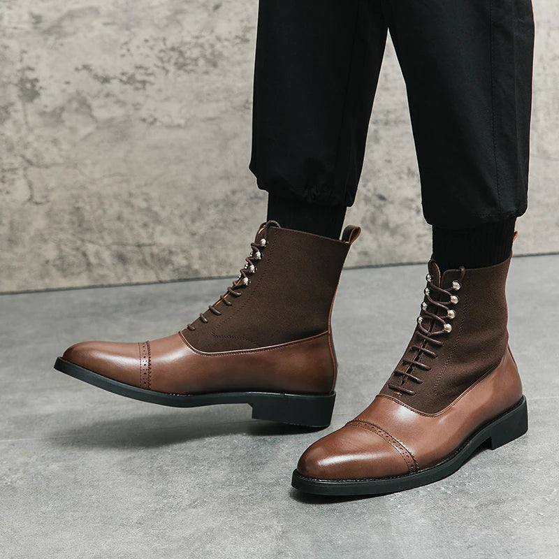 Luxe Lace-Up Chelsea Boots
