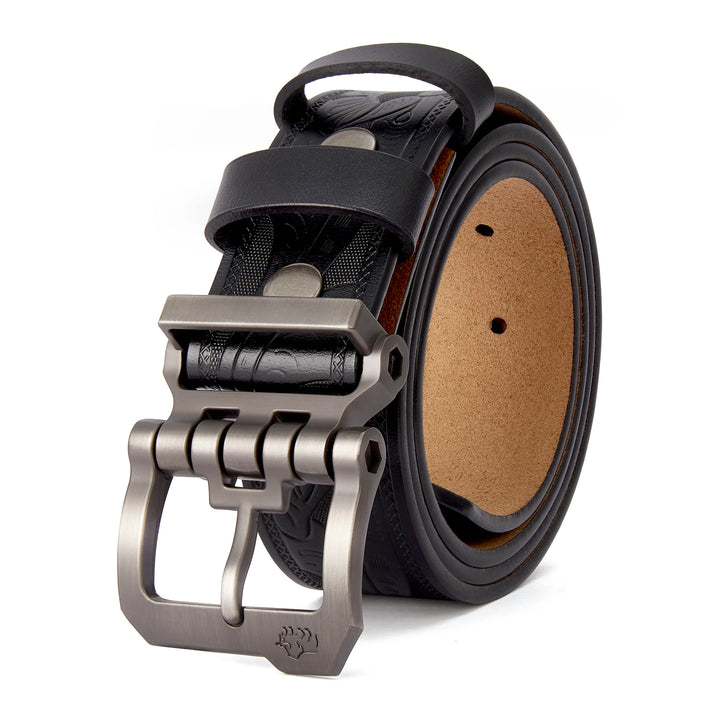 Exquisite Leather Carved Detail Belt