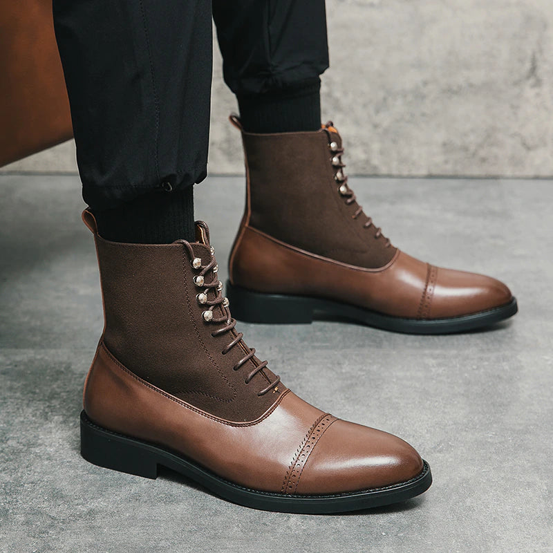 Luxe Lace-Up Chelsea Boots