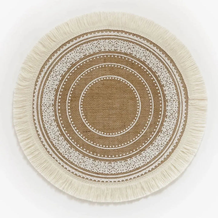 Eclectic Boho Round Jute Placemat