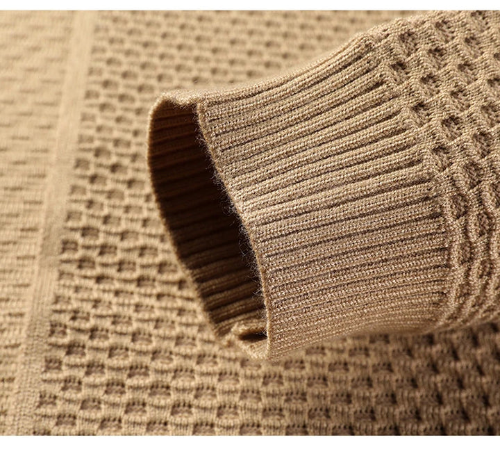 Waffle Knit Merino Jacquard Cardigan