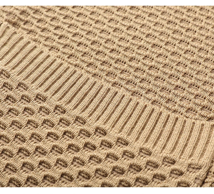 Waffle Knit Merino Jacquard Cardigan