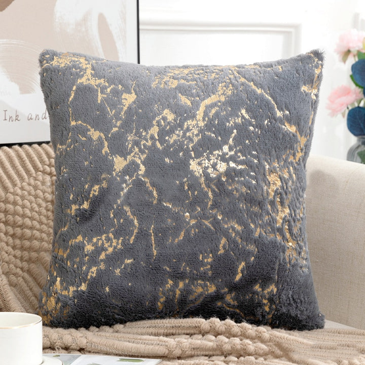 Golden Print Velvet Pillow Cover (Set of 2)