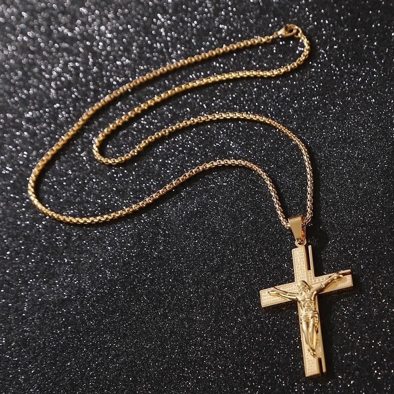 Gold Cross Crucifix Necklace