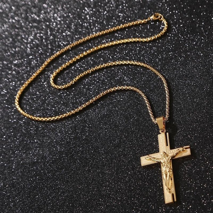 Gold Cross Crucifix Necklace