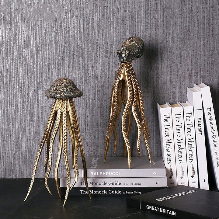 Levitating Octopus And Jellyfish Tabletop Figurine